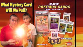 Mystery Grail Graded Pokemon card Mystery Pack plus Tyranitar collection box Pokemon card Opening!