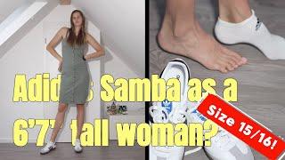 Try-On Adidas Samba OG as a tall woman with big feet (size 15)!