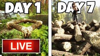 Building a Base Using 1 Log For Every Subscriber! - Sons of The Forest LIVE