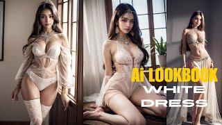 [FHD] Indian AI Lookbook19- WHITE AWESOME DRESS!!!