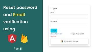 Forgot password and email verification in angular | Firebase database | Part |||