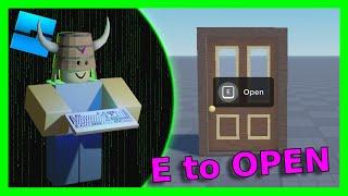 E to Open Door | Proximity Prompt | Roblox Scripting Tutorial