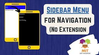 How to Add Sidebar in MIT App Inventor  (No Extension) | Sidebar Navigation Menu in MIT App Inventor