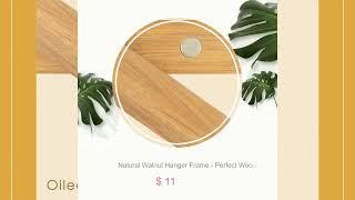 Natural Walnut Hanger Frame - Perfect Wood Pattern And Natural Wood Grain - Wooden Magnetic Hange...