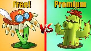 PVZ 2 - Max Level Bloomerang vs Cactus - Free vs Premium!