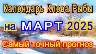 Календарь клева на март 2025 Прогноз клева рыбы Лунный Календарь рыбака 2025!