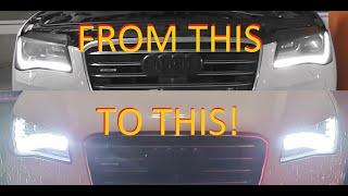 How To: Audi A8 Xenon to LED Headlight conversion!