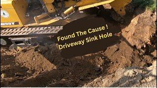 Driveway Failure, Deep Grind For This New Driveway - Buried Stump Caused Sinkhole