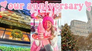 Our Anniversary Vlog! | Day In My Life, Night Out in NYC, Christmas Windows, Game Night | LN x NYC