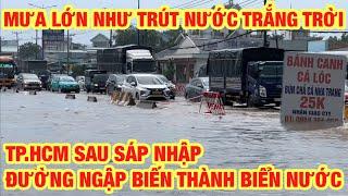ĐƯỜNG NGẬP NHƯ BIỂN NƯỚC SAU MƯA LỚN TRÚT XUỐNG NHIỀU NƠI NGẬP NẶNG
