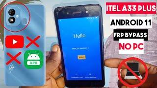 Itel A33 Plus (A509W) Frp bypass Android 11 | ITEL A33 PLUS Google Account Bypass | Without Pc