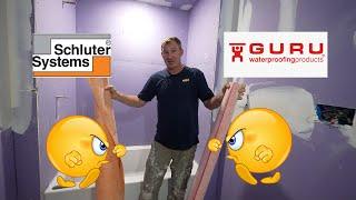 Waterproofing Membranes for Showers | Schluter vs GURU