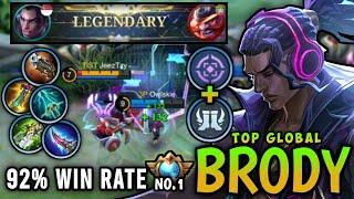 Supreme 1 Brody!! 92% Win Rate - Top Global Brody Build 2024 - Mobile Legends