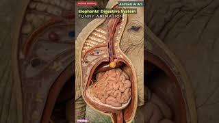 Elephant Digestive System Animation | Animal Anatomy | Animals AI Art | 15