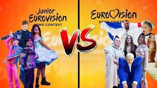 Junior Eurovision VS Eurovision SC #eurovision #esc #junioreurovision #vs