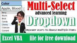 How to create multi-select dropdown list in Excel  [Select Multiple Items]