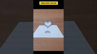 ️ COMO DIBUJAR UN CORAZON FLOTANDO 3d #shortsvideo #art #shortvideo #drawing #reels #shorts  #como