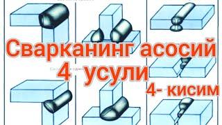 4- вида Сварки Основном!!!!Сварка сирлари , Асосий 4 усул, Жудахам зарур.