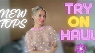 4K Try on haul 2025 - Transparent wet vs dry - wet vs dry with holly Get ready with me try on Haul