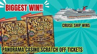 My Biggest Win! $100,000 Top Prize Scratch Ticket Carnival Cruise Panorama Ship Casino #lottery