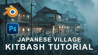 Create A Japanese Village In Blender! - Concept Art Kitbash Tutorial