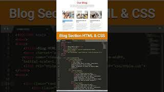 Our Blog Section Using HTML & CSS #shorts