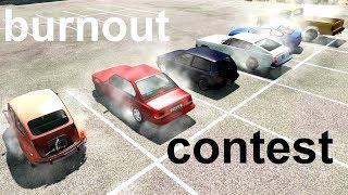 The First Ever 6 Car Burnout In BeamNG. Drive