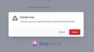 Livewire reusable delete modal component