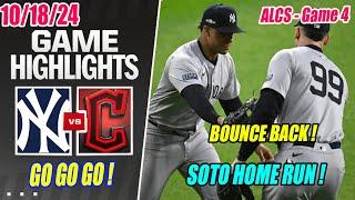 New York Yankees vs Cleveland Guardians ALCS Game 4 Highlights Today | MLB Playoffs 2024