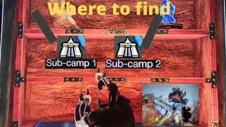 Where to find the two sub-camps in the sandy plains in monster Hunter rise