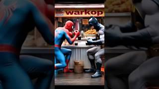 SPIDERMAN VS BATMAN : Coffee Gone Wrong!  #funnyshorts #SuperheroCafeDuel #spidermanvsbatman