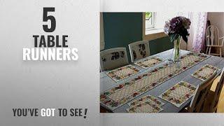 Top 10 Table Runners [2018]: Glamkart Jacquard Linen 7 Piece Mat with Table Runner - 13" x 18",