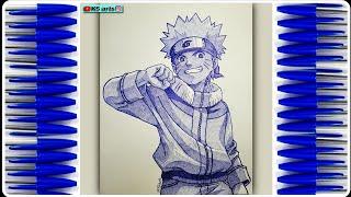 Naruto Uzumaki | Ballpen Drawing | K5 arts | #57 #naruto #anime #art