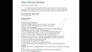 What is Standby Database?