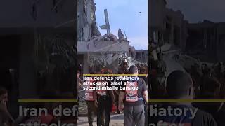 Iran defends its second barrage of missiles at Israel as self-defence | AJ #shorts