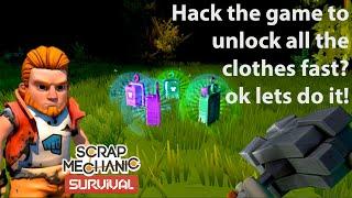 Super Easy Hack to unlock all clothes in Scrap Mechanic Survival