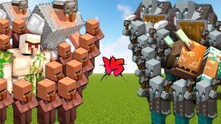 Extreme VILLAGERS vs PILLAGERS in Minecraft Mob Battle