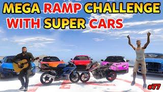 Mega Ramp Challenge With Super Cars | Gta 5 In Telugu | Gta 5 Game Play #77