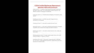 CER Certified Endoscope Reprocessor questions with correct answers