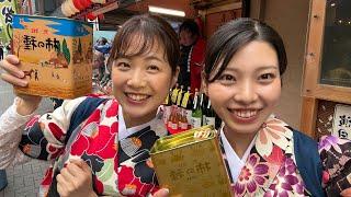 I introduced Japanese sweets and sake to wonderful tourists!