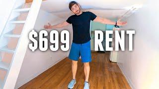 Living Cheap - Tiny NYC Apartment Tour ($699/month) Micro Studio