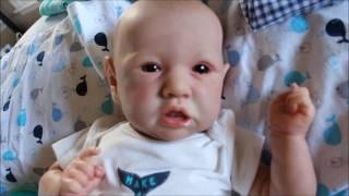 Reborn baby Saskia boy's first change and bottle ;)