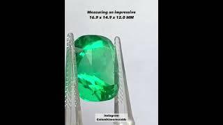 High quality No oil Natural Colombian emerald cushion 17.56 carat stone online at best price