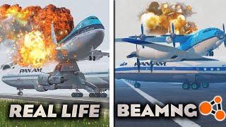 Real Airplane Crashes Recreation in BeamNG Drive #1