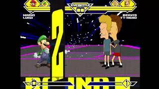 Mugen - Brawl Mario & Brawl Luigi VS Beavis & Butt-head