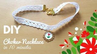 Make a Choker Necklace in 10 Minutes | DIY Charm Choker Necklace Quick and  Easy Jewelry Ideas