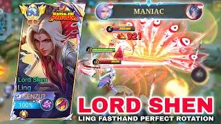 LING LORD SHEN SKIN GAMEPLAY - FASTHAND LING DESTROYS ENEMY - Ling Gameplay Mobile Legends