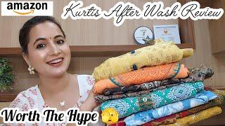 Amazon KURTI AFTER WASH REVIEW : My honest experience ! Cotton Embroidered Kurtis | Amazon Kurtis