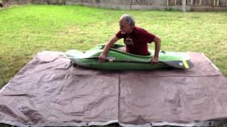 Dry land kayak roll practice technique.