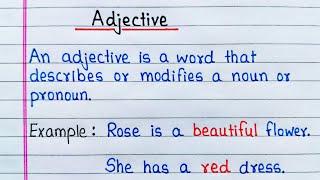 Definition of Adjective with example | What is Adjective | Types of Adjectives | English Grammar